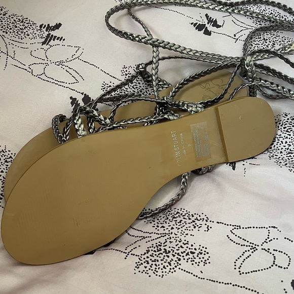 💜MS101 Colin Stuart MAN MADE UPPER BALANCE GOLDEN sandals 👡 size 8 - Picture 2 of 8